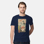 Kaiju Fight In Edo-mens premium tee-vp021