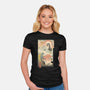 Kaiju Fight In Edo-womens fitted tee-vp021