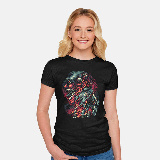 Break the Walls Down-womens fitted tee-glitchygorilla