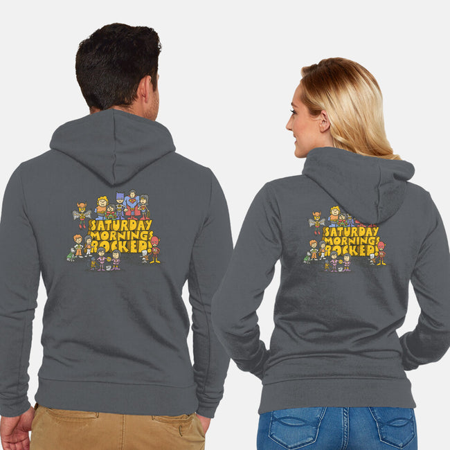 Saturday Mornings Rocked!-unisex zip-up sweatshirt-kg07
