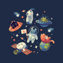 Cats in Space-none memory foam bath mat-Geekydog