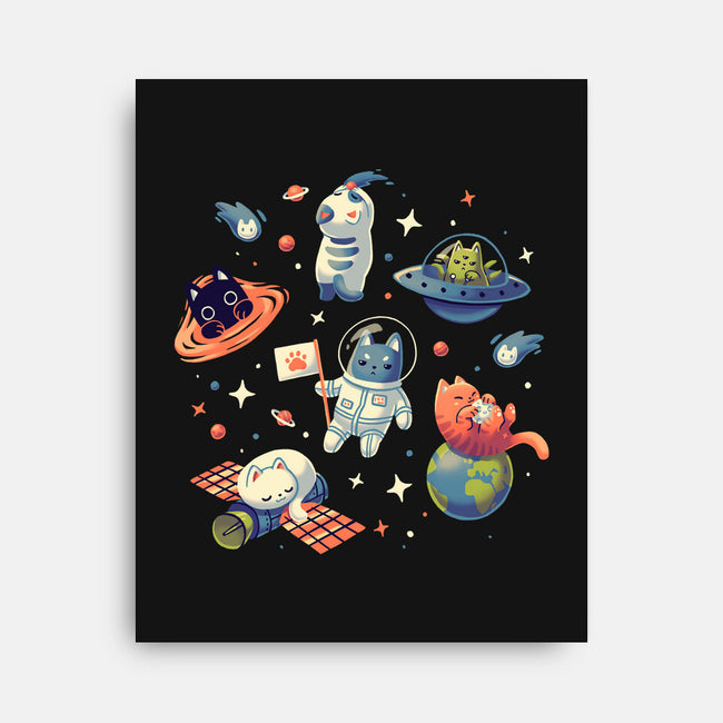 Cats in Space-none stretched canvas-Geekydog