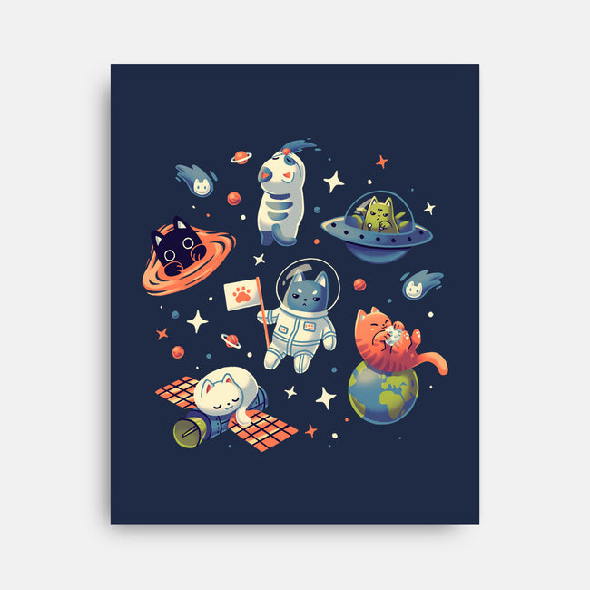 Cats in Space-none stretched canvas-Geekydog