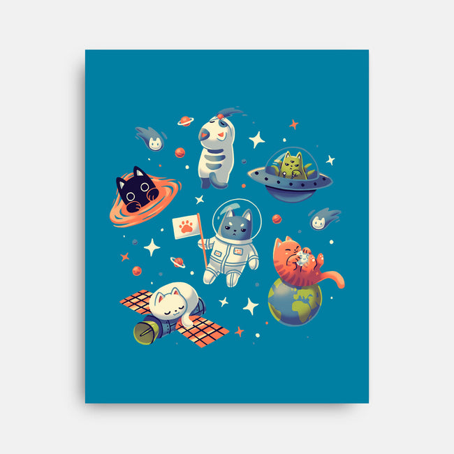 Cats in Space-none stretched canvas-Geekydog