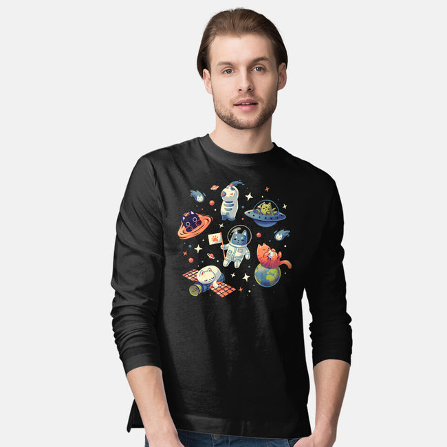 Cats in Space-mens long sleeved tee-Geekydog