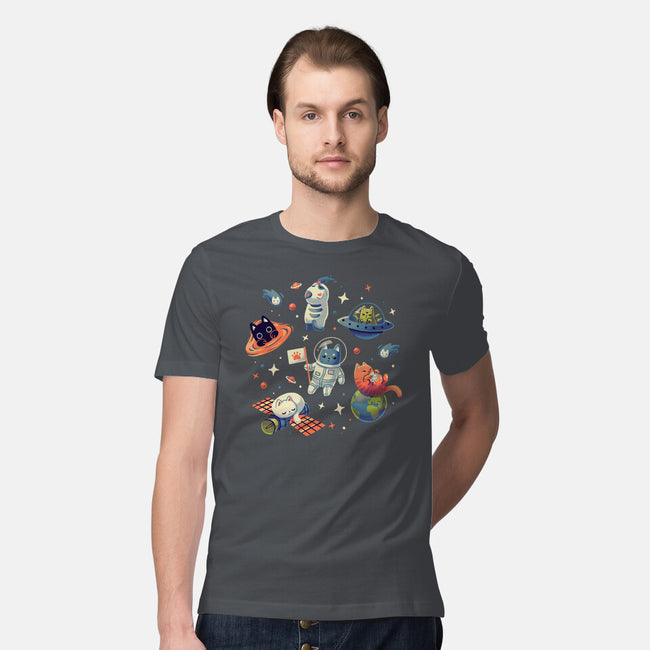 Cats in Space-mens premium tee-Geekydog