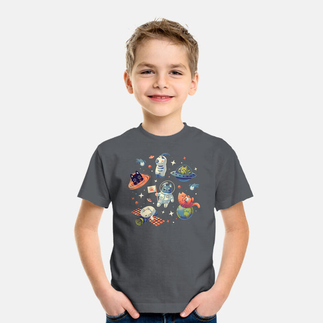 Cats in Space-youth basic tee-Geekydog