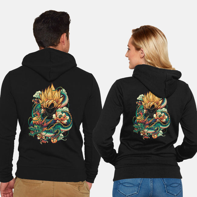 Colorful Dragon-unisex zip-up sweatshirt-glitchygorilla