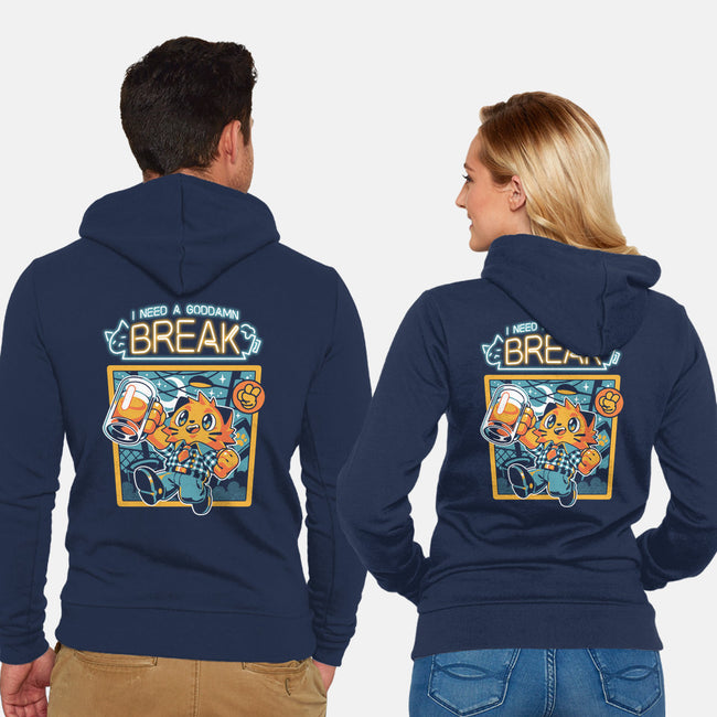 I Need A Break-unisex zip-up sweatshirt-ilustrata