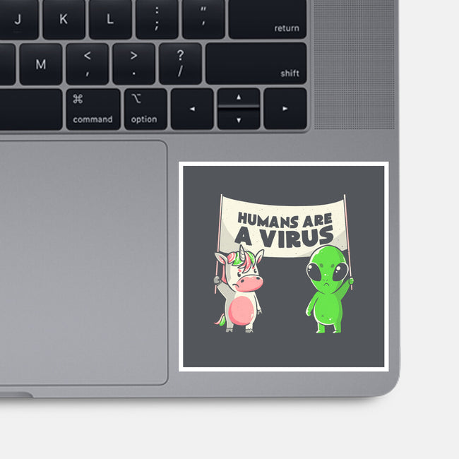 Humans Are A Virus-none glossy sticker-eduely