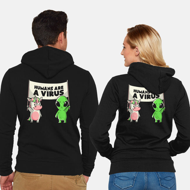 Humans Are A Virus-unisex zip-up sweatshirt-eduely