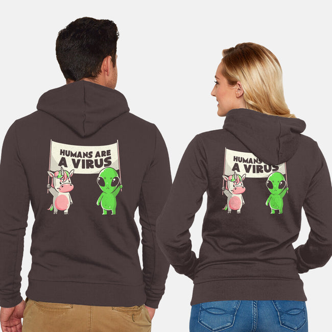 Humans Are A Virus-unisex zip-up sweatshirt-eduely