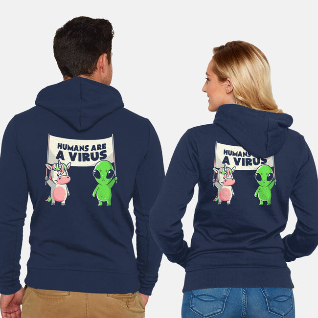 Humans Are A Virus-unisex zip-up sweatshirt-eduely