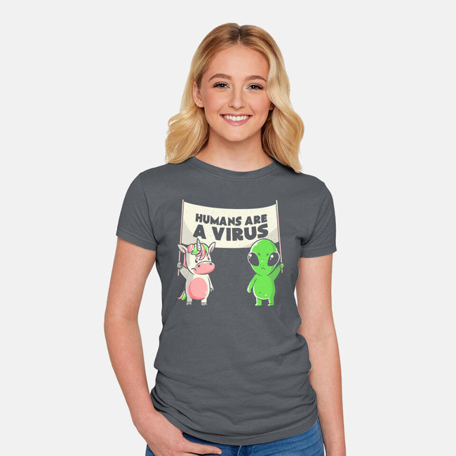 Humans Are A Virus-womens fitted tee-eduely
