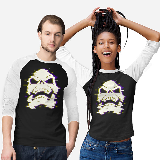 Glitchy Skull-unisex baseball tee-Skullpy