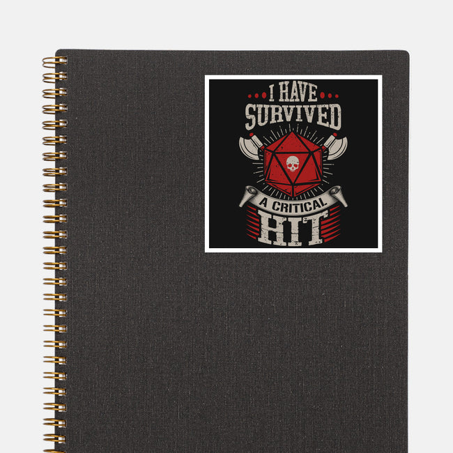 I Survived A Critical Hit-none glossy sticker-ShirtGoblin