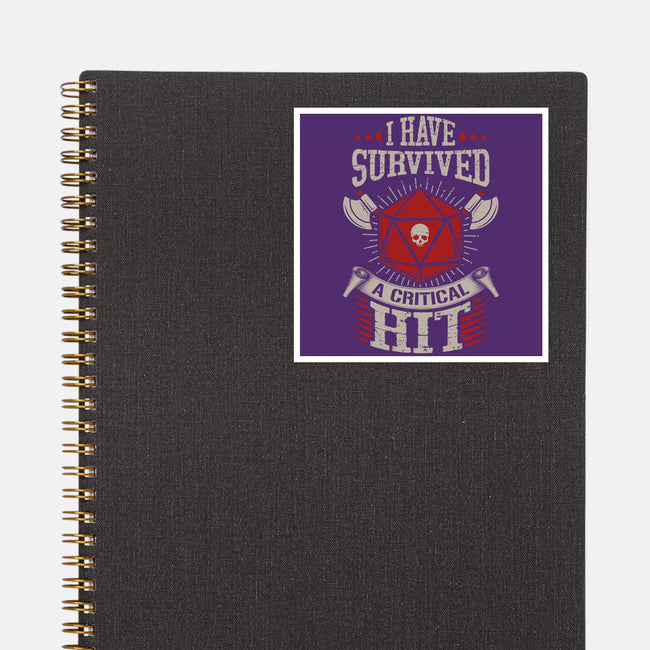 I Survived A Critical Hit-none glossy sticker-ShirtGoblin