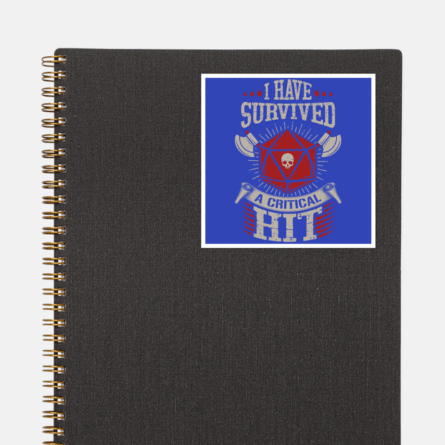 I Survived A Critical Hit-none glossy sticker-ShirtGoblin