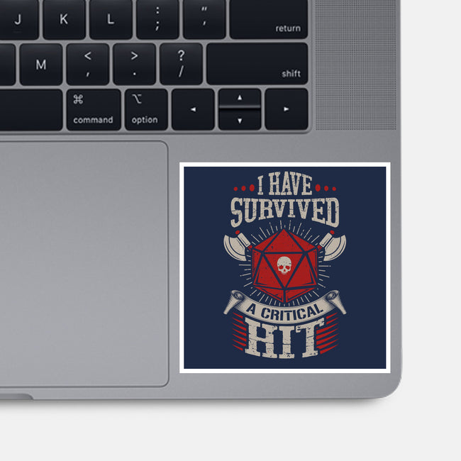 I Survived A Critical Hit-none glossy sticker-ShirtGoblin