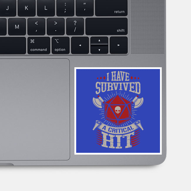 I Survived A Critical Hit-none glossy sticker-ShirtGoblin