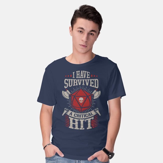 I Survived A Critical Hit-mens basic tee-ShirtGoblin