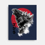 King Gojira-none stretched canvas-DrMonekers