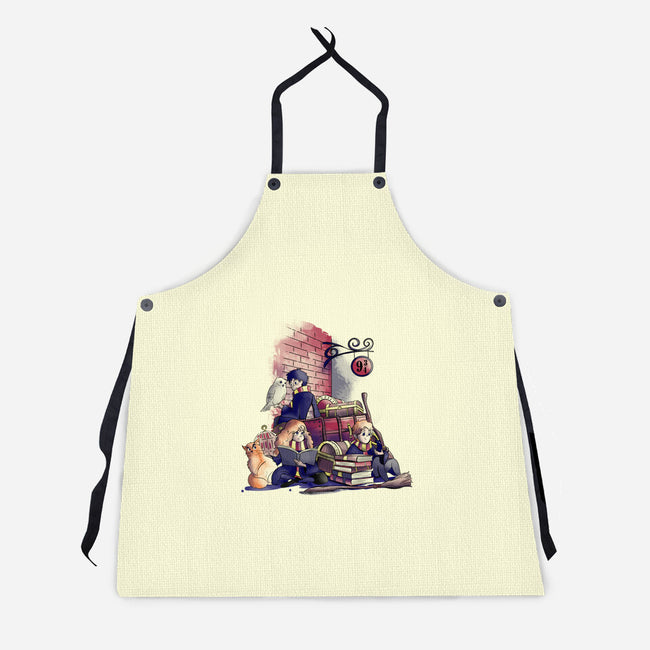Way To School-unisex kitchen apron-fanfabio