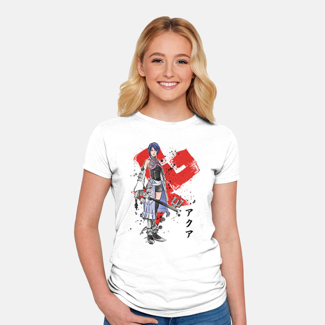 Keyblade Master Aqua-womens fitted tee-DrMonekers
