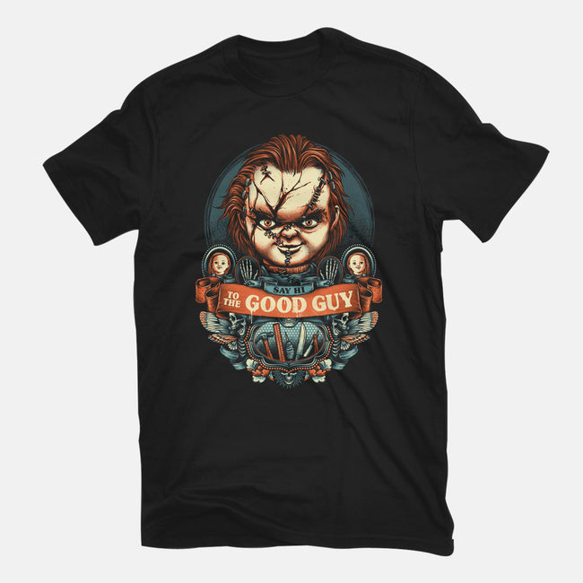 Say Hi To The Good Guy-youth basic tee-glitchygorilla