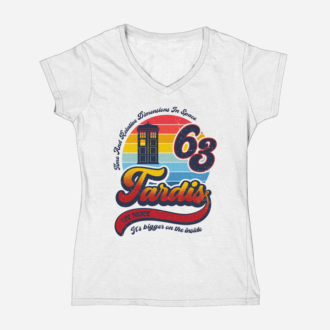 Bigger on the Inside-womens v-neck tee-DrMonekers