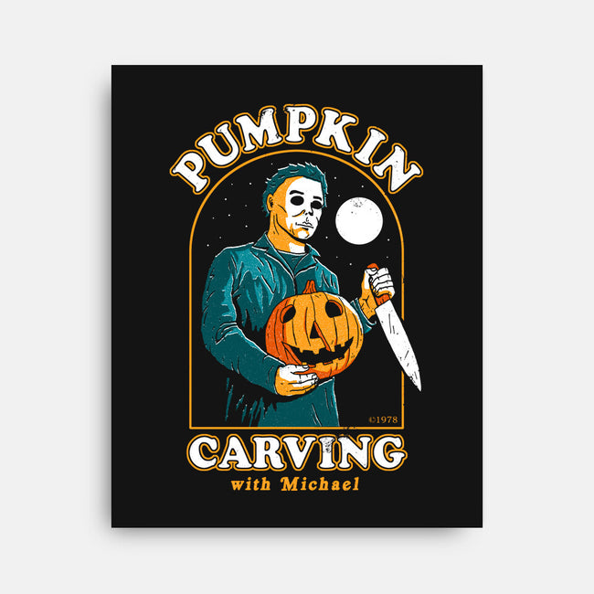 Carving With Michael-none stretched canvas-DinoMike