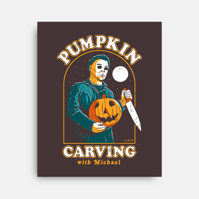 Carving With Michael-none stretched canvas-DinoMike