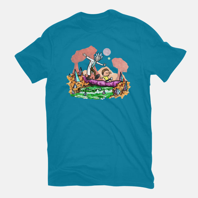 Look Morty!-womens fitted tee-NightWolf Studios