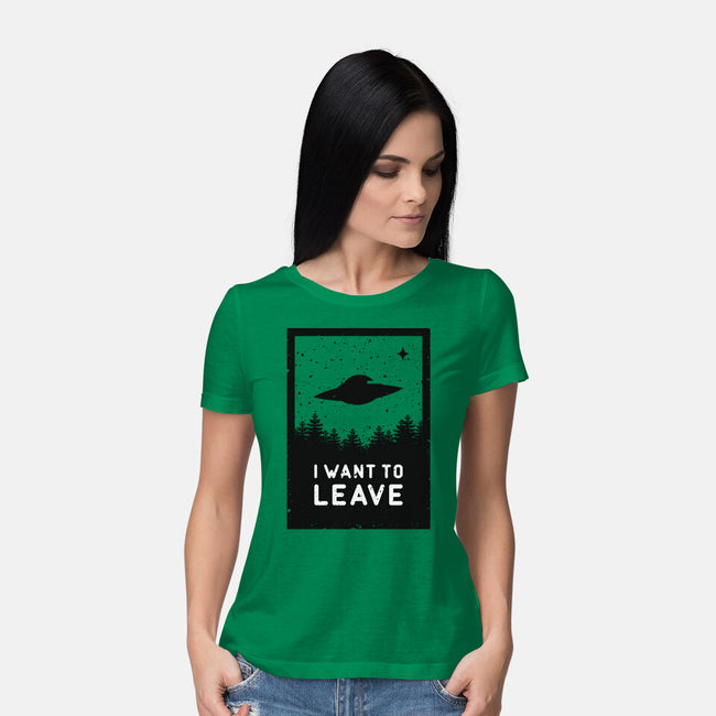 I Want To Leave-womens basic tee-BadBox