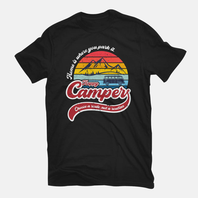 Happy Camper-womens fitted tee-DrMonekers