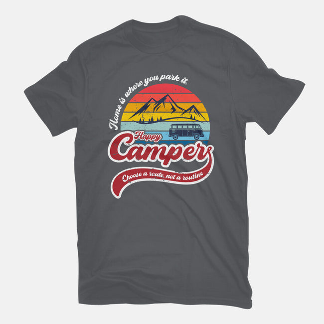 Happy Camper-womens fitted tee-DrMonekers