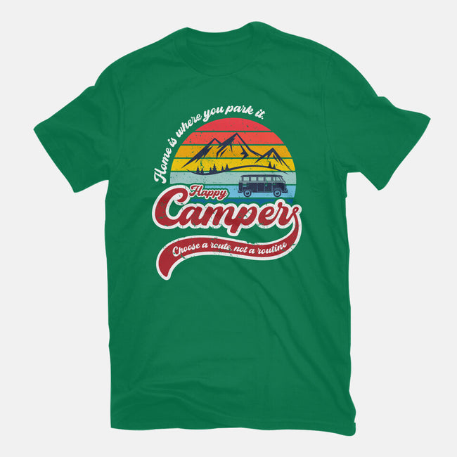 Happy Camper-womens fitted tee-DrMonekers