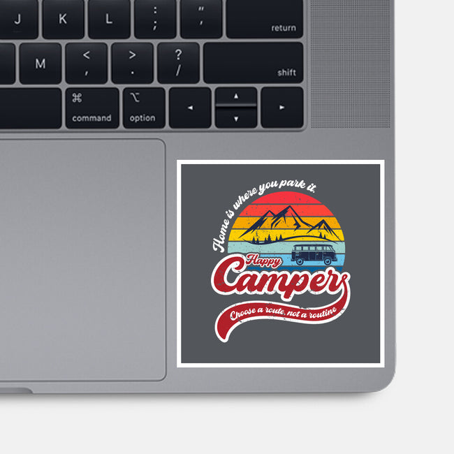 Happy Camper-none glossy sticker-DrMonekers