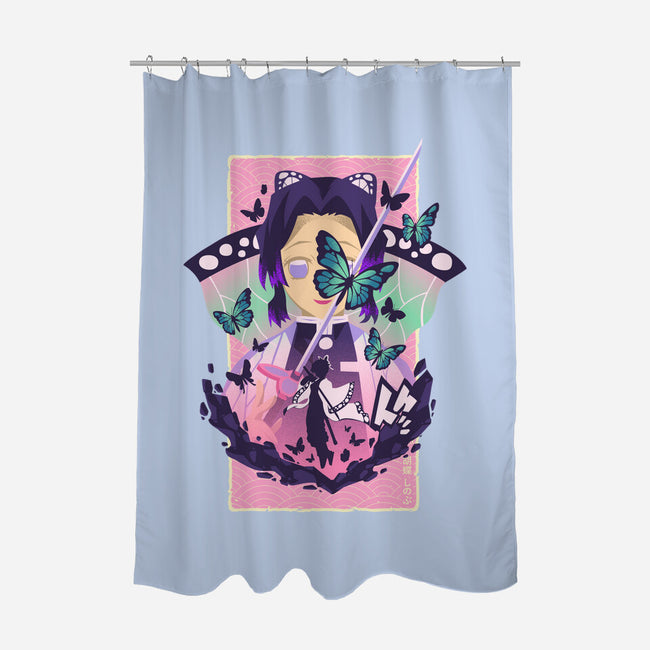 Butterfly Shinobu-none polyester shower curtain-hypertwenty