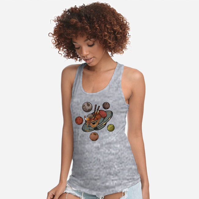 Back To Space Ramen-womens racerback tank-hirolabs