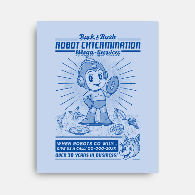 Mega Robot Extermination Services-none stretched canvas-Firebrander