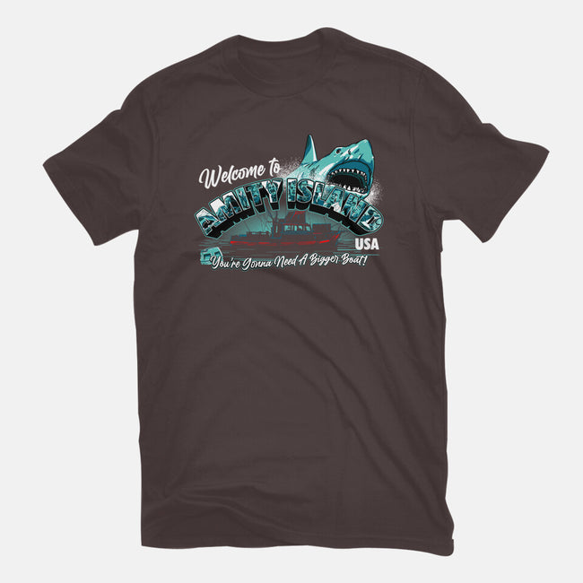 Welcome To Amity Island-womens basic tee-goodidearyan