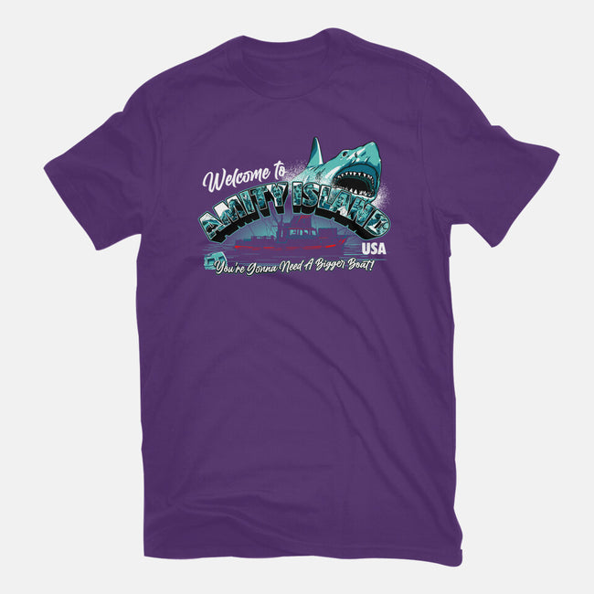 Welcome To Amity Island-womens basic tee-goodidearyan