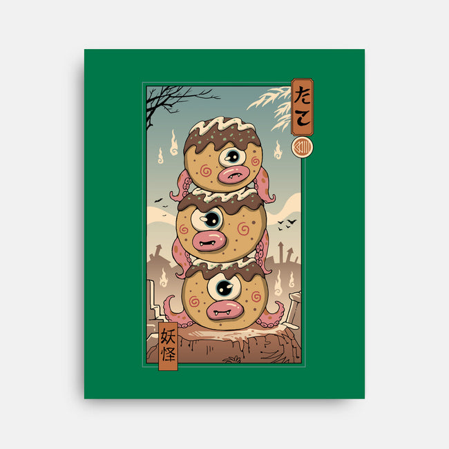 Yokai Takoyaki In Edo-none stretched canvas-vp021