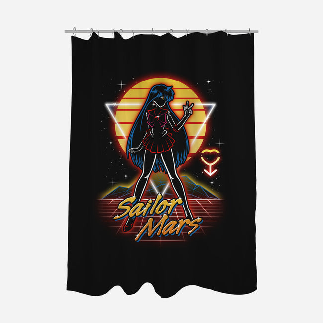Retro Mars Guardian-none polyester shower curtain-Olipop