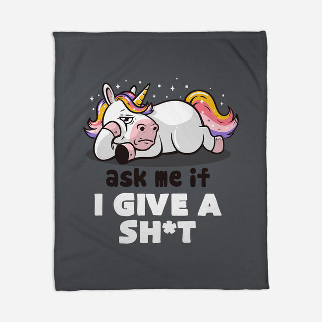 Ask Me If I Give A Shit-none fleece blanket-eduely