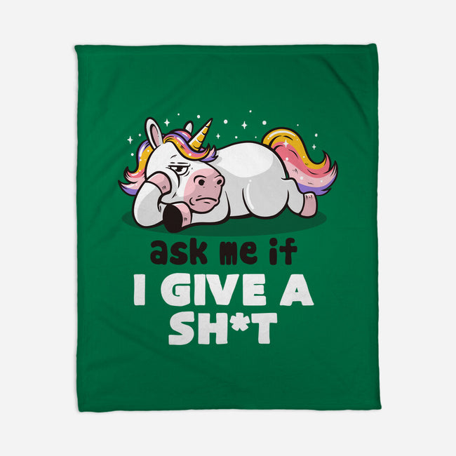 Ask Me If I Give A Shit-none fleece blanket-eduely