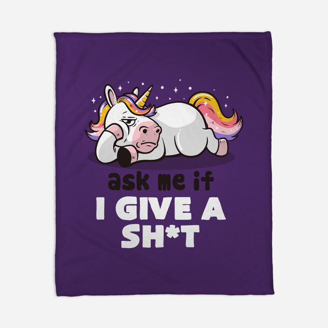 Ask Me If I Give A Shit-none fleece blanket-eduely