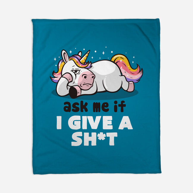 Ask Me If I Give A Shit-none fleece blanket-eduely