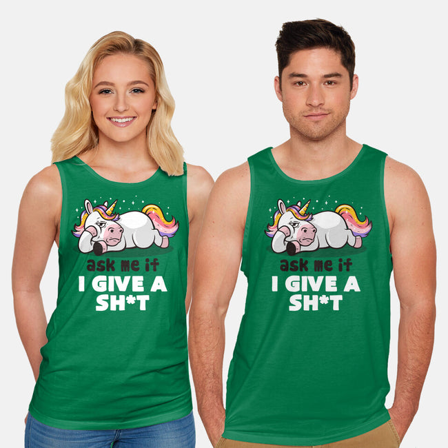 Ask Me If I Give A Shit-unisex basic tank-eduely